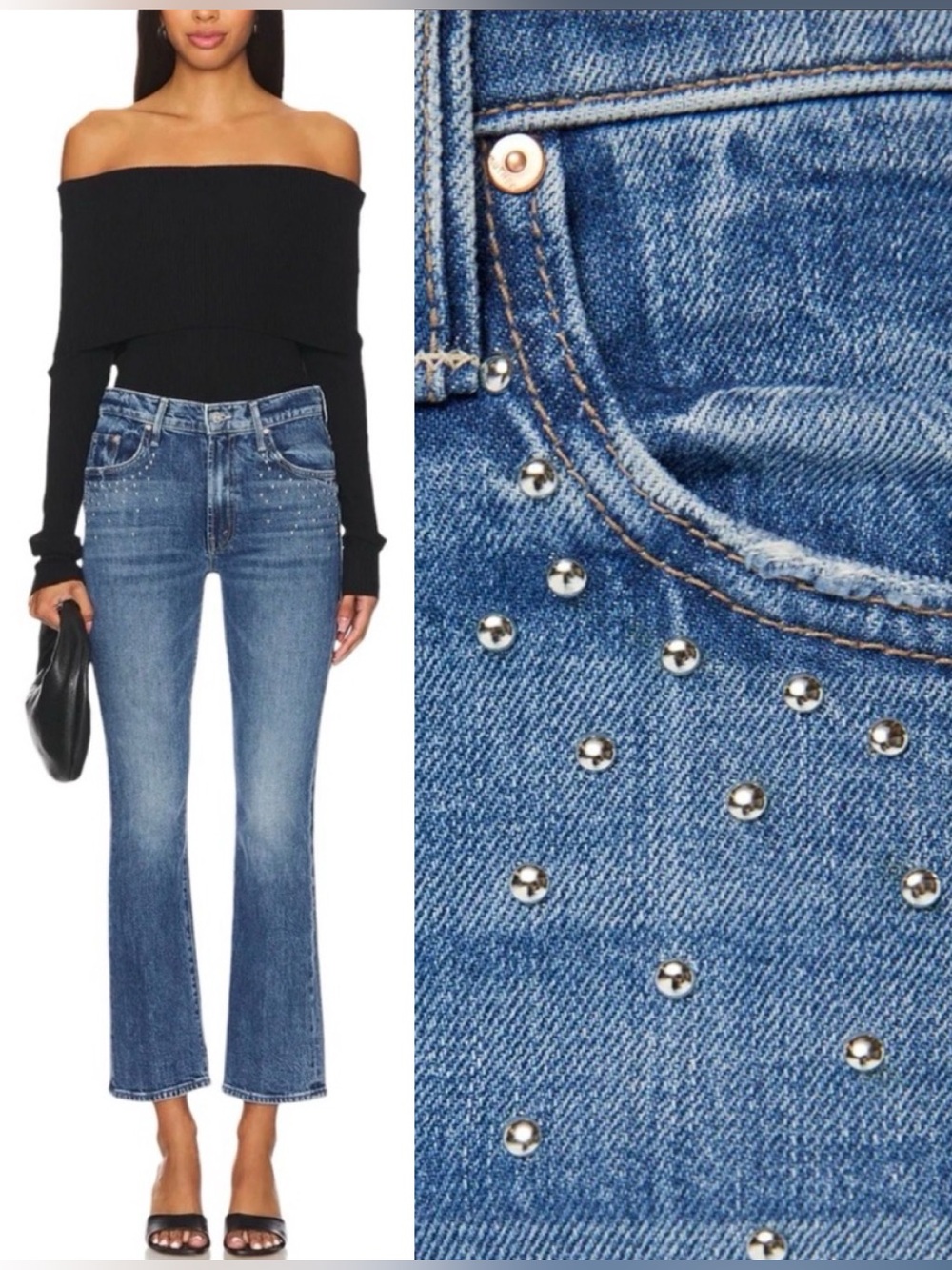 MOTHER Jeans The Insider Flood Metal Magic Blue Size 25
